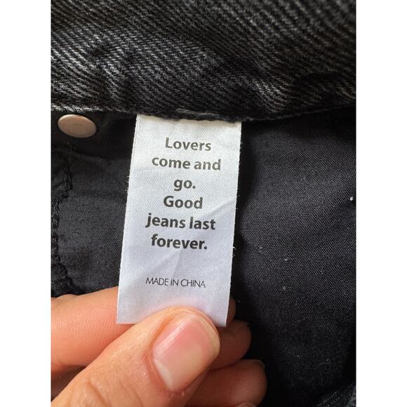 PacSun High Waisted Straight Black Eco Jeans, 25 - Picture 8 of 9